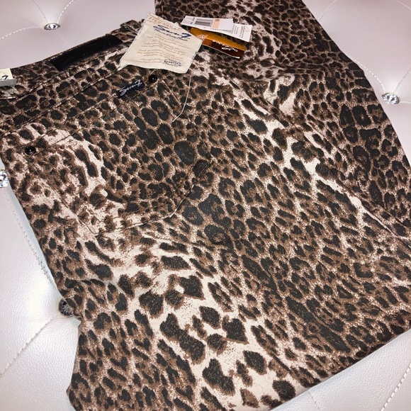 Seven7 Luxe Brown Leopard Print Skinny Jeans Size 14 - Picture 7 of 12